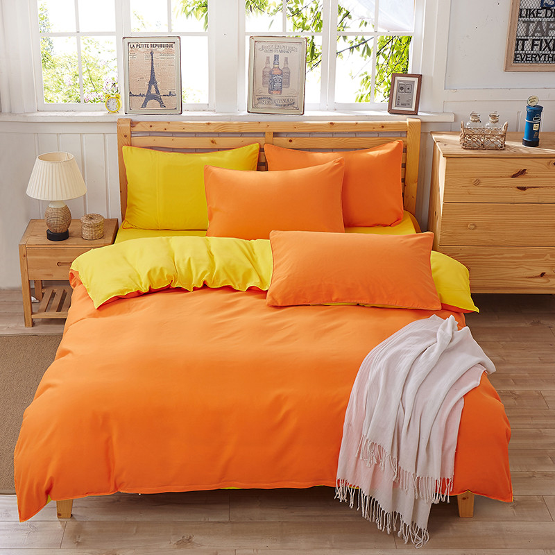 Оранжеви и жълти спални комплекти